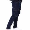 Men Rebel Cargo Pants | Raw Denim Slim Fit Cargo Jeans Indigo