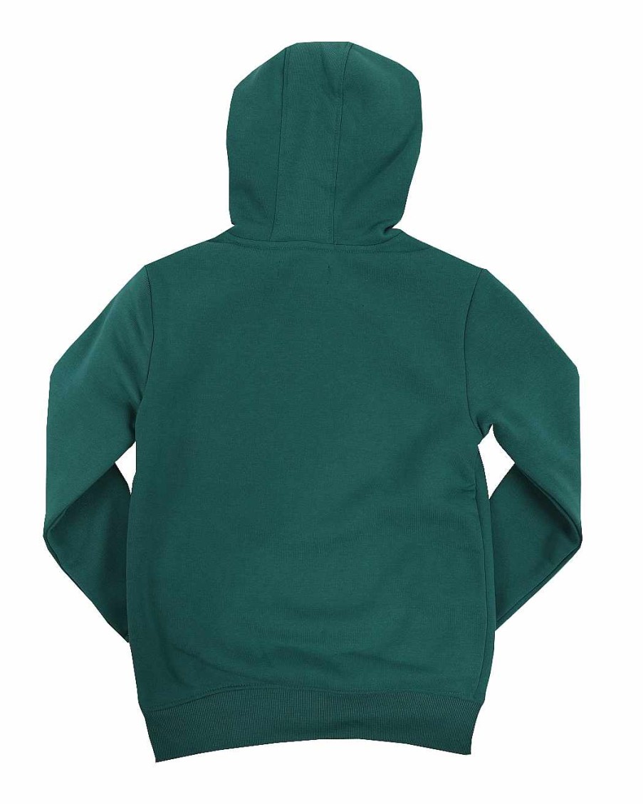 Boys Rebel Minds Hoodies | Punk Silicone Applique Fleece Pullover Hoodie Hunter Green