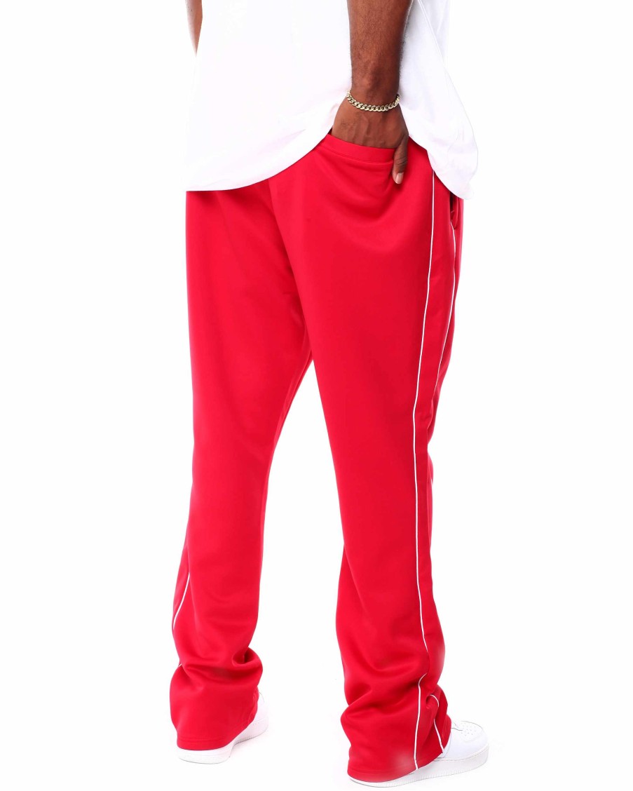 Men Rebel Minds Cargo Pants | Track Stacked Fit Pants Red