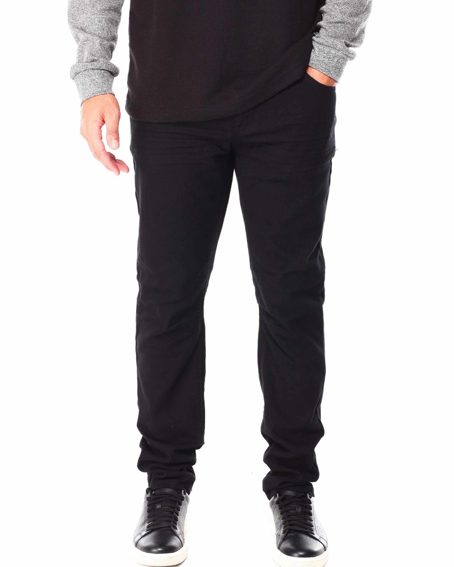 Men Rebel Minds Cargo Pants | Slim Fit Twill Pants Black