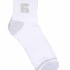 Men Russell Athletics Accessories | 6Pk Jones Qtr Crew Socks Black/White