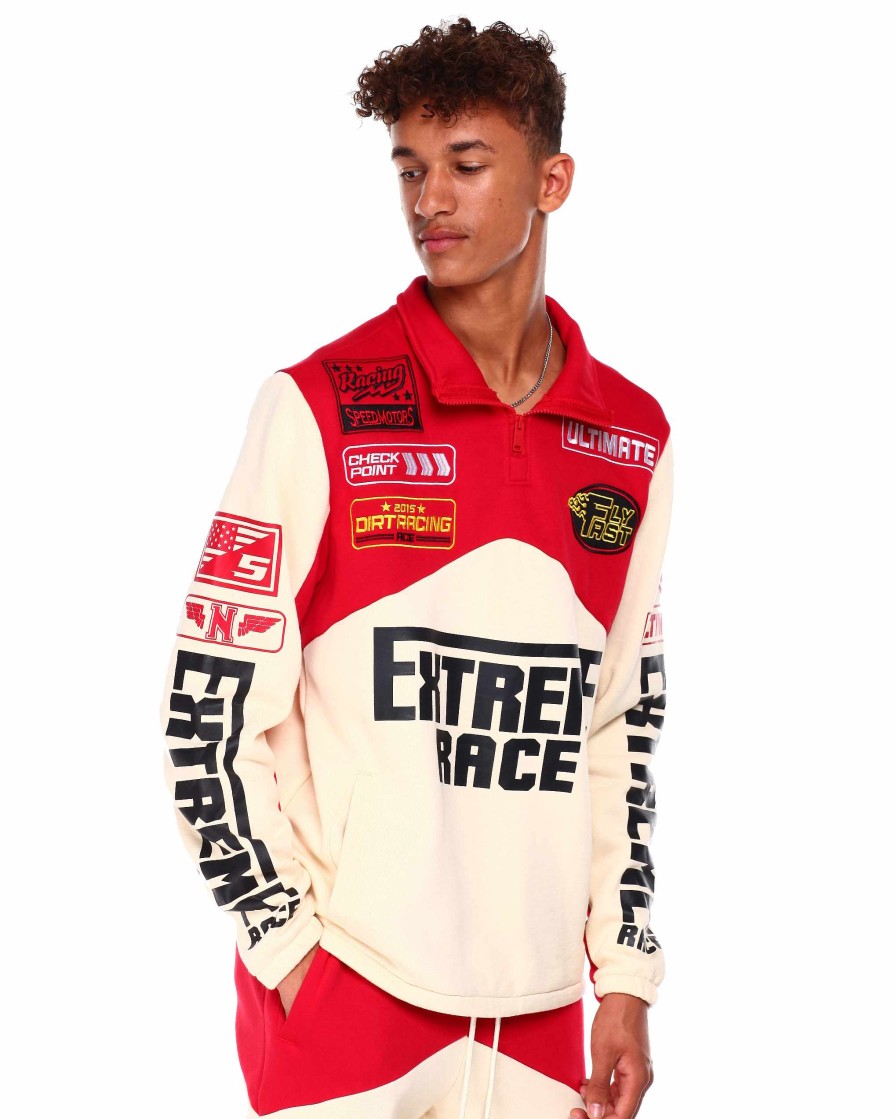 Men Rebel Light Jackets | Fleece Racing Jacket Red