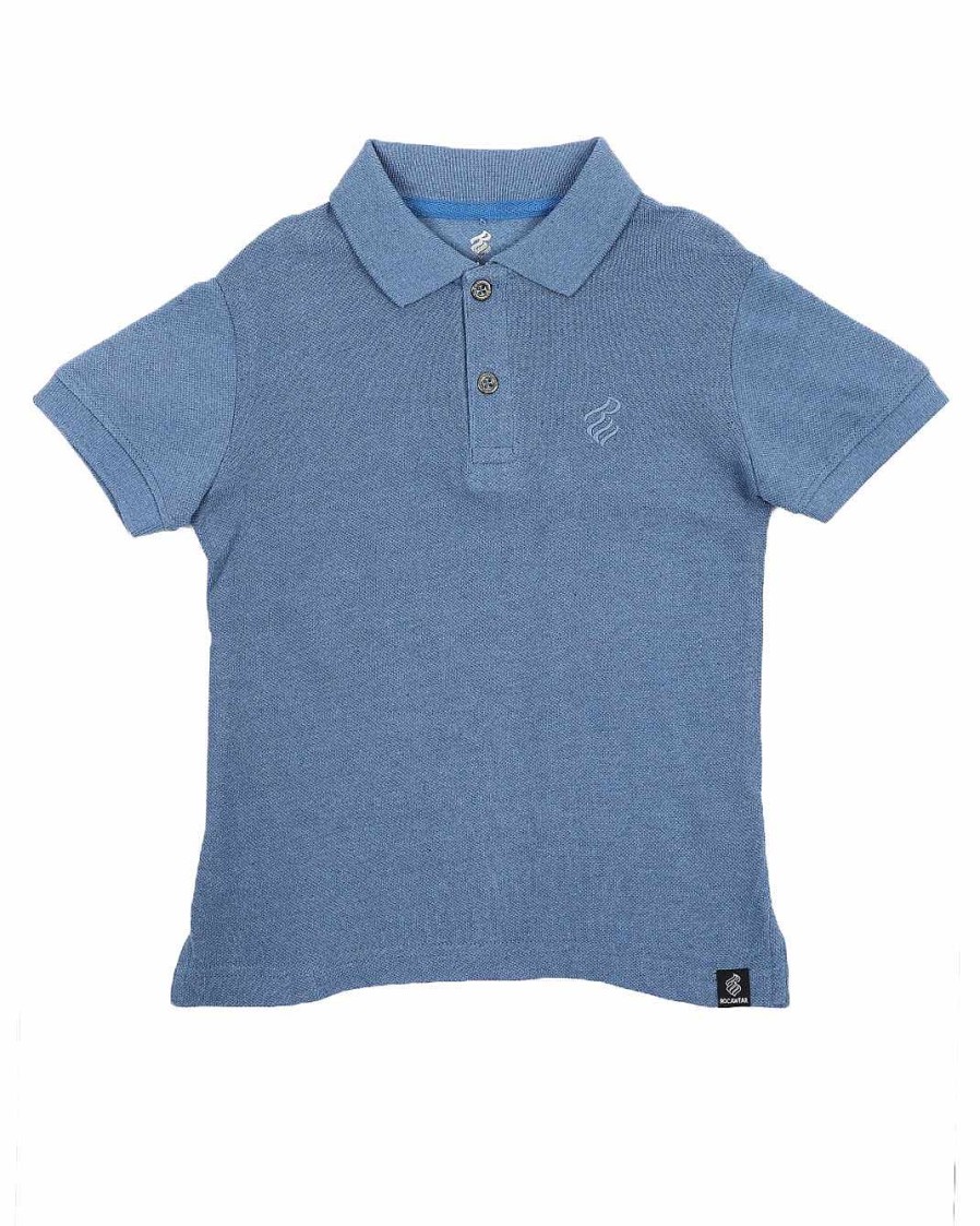 Boys Rocawear Tees | Contrast Color Trim Jersey Polo Shirt Teal