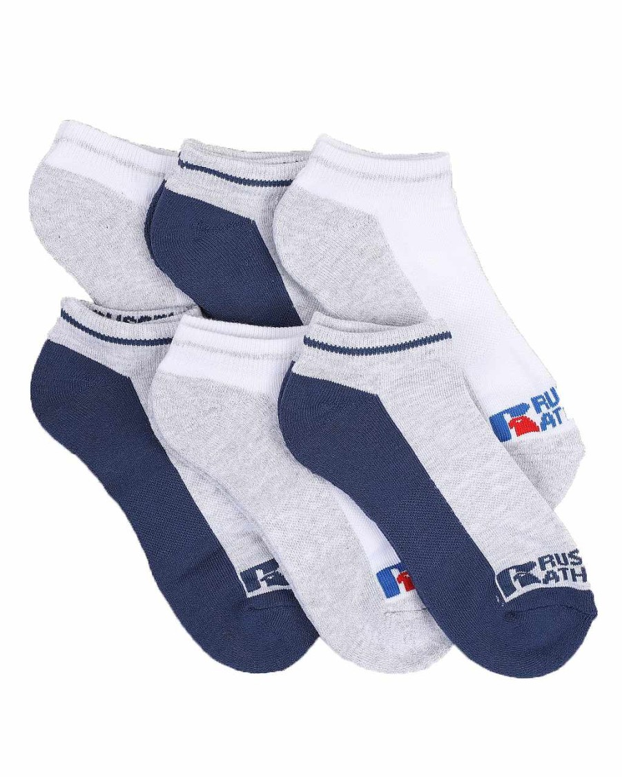 Men Russell Athletics Socks | 6Pk Cooper No Show Socks White