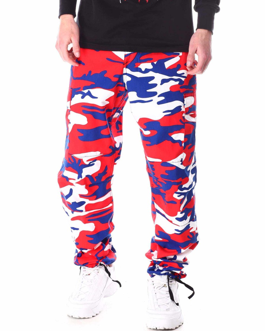 Men Rothco Cargo Pants | Rothco Color Camo Tactical Bdu Pants Red Blue Camo