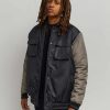 Men Reason Heavy Coats | Out Nylon Bomber Jacket Black