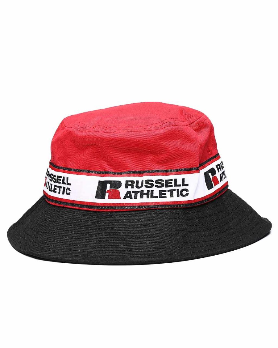 Men Russell Athletics | Taping Bucket Hat Black/Red