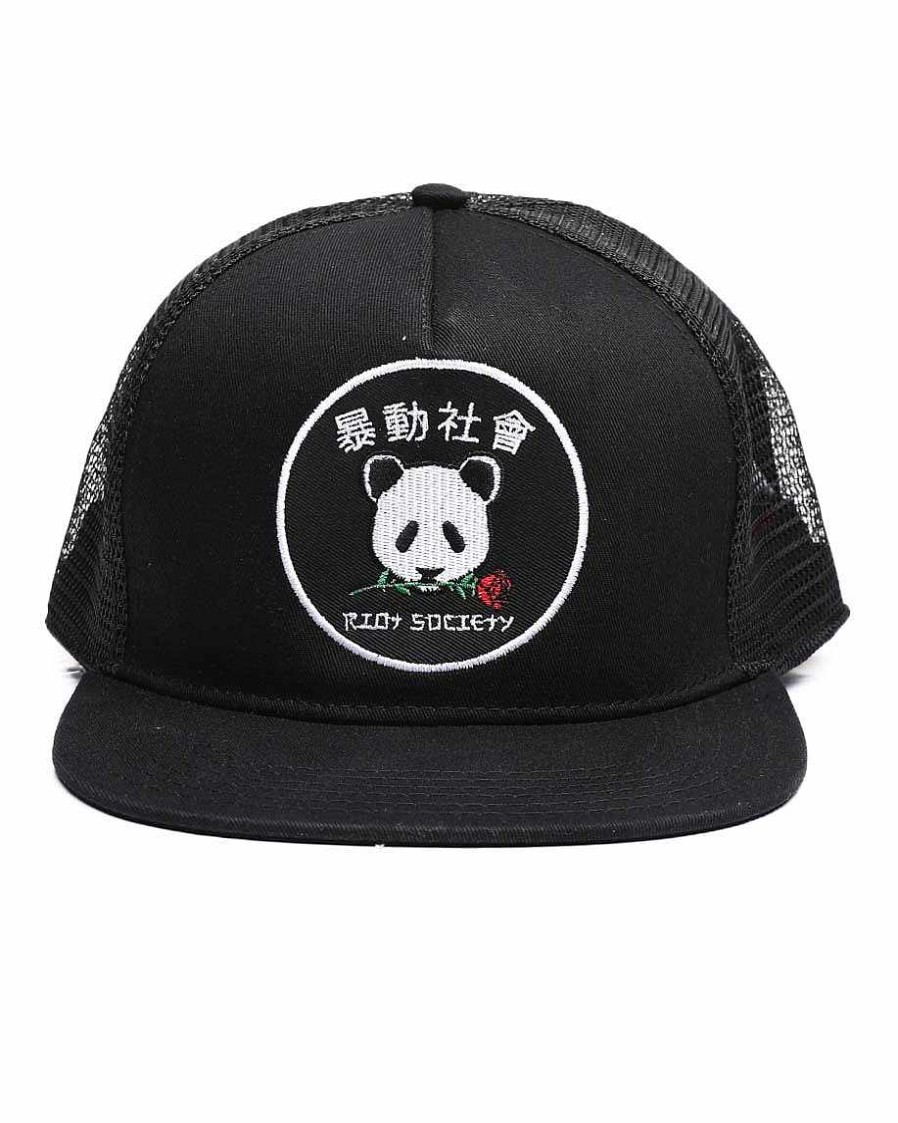 Men RIOT SOCIETY | Panda Snapback Hat Black