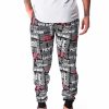 Men Rocawear Joggers | All Over Printed Fleece Jogger Pant Black