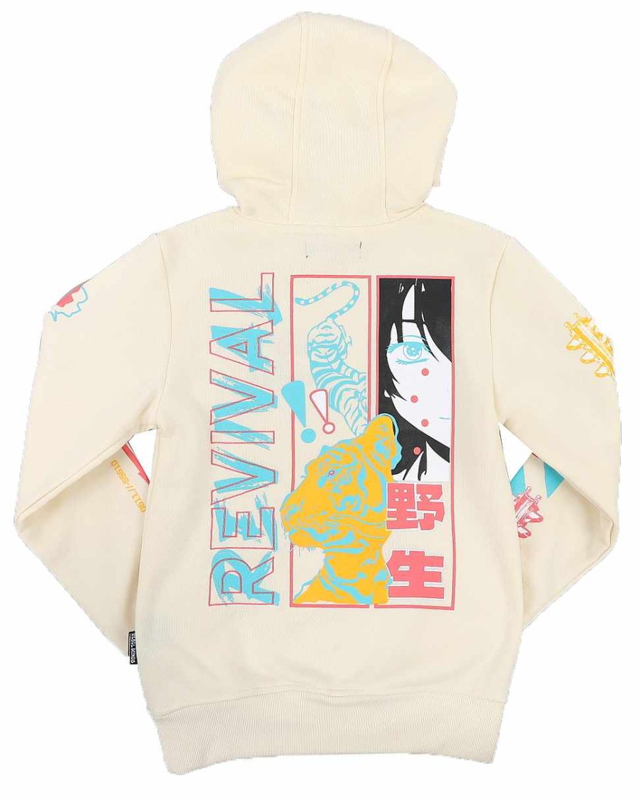 Boys Rebel Minds Hoodies | Revival Graphic Pullover Hoodie Cream