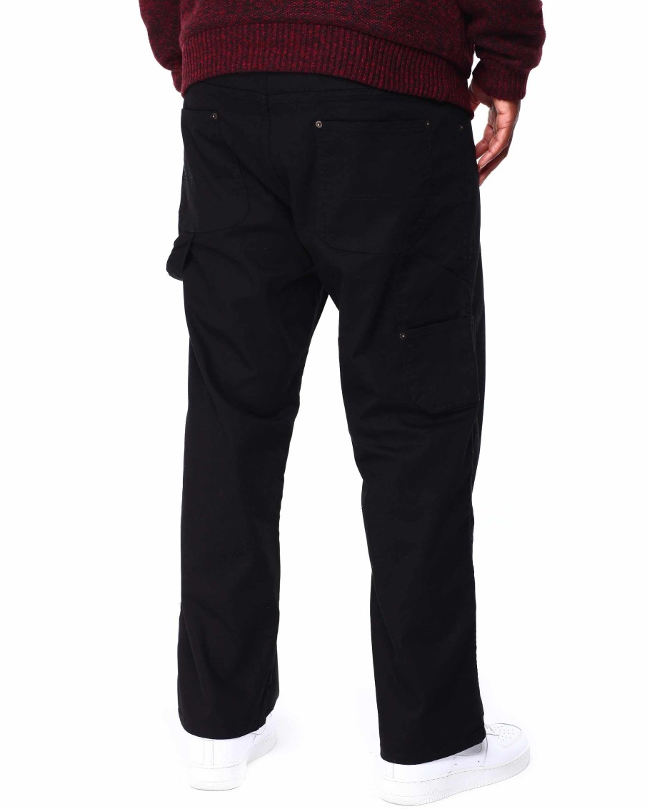 Men Rebel Minds Big & Tall | Relaxed Fit Twill Carpenter Pant Black