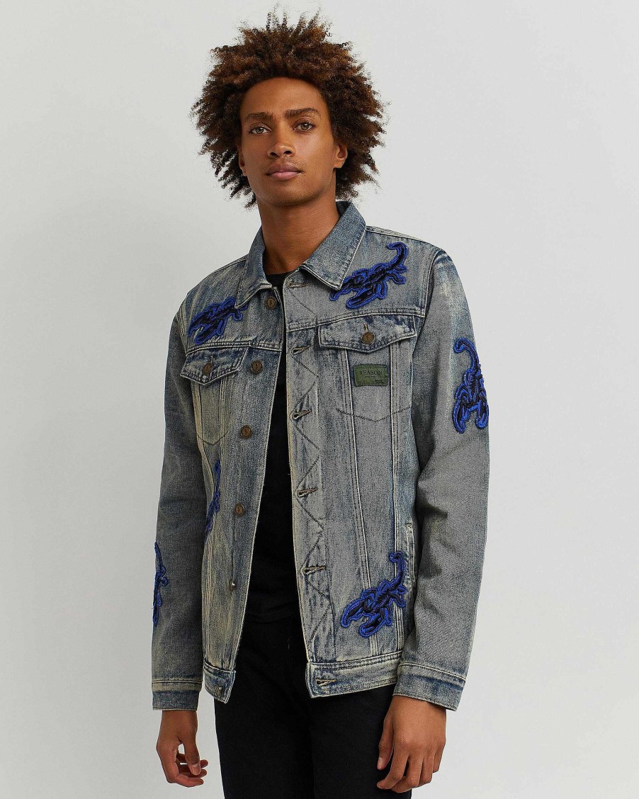 Men Reason Denim | Scorpion Denim Jacket Multi