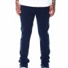 Men Rebel Minds Sweatpants | Side Tape Stacked Fit Fleece Pant Navy