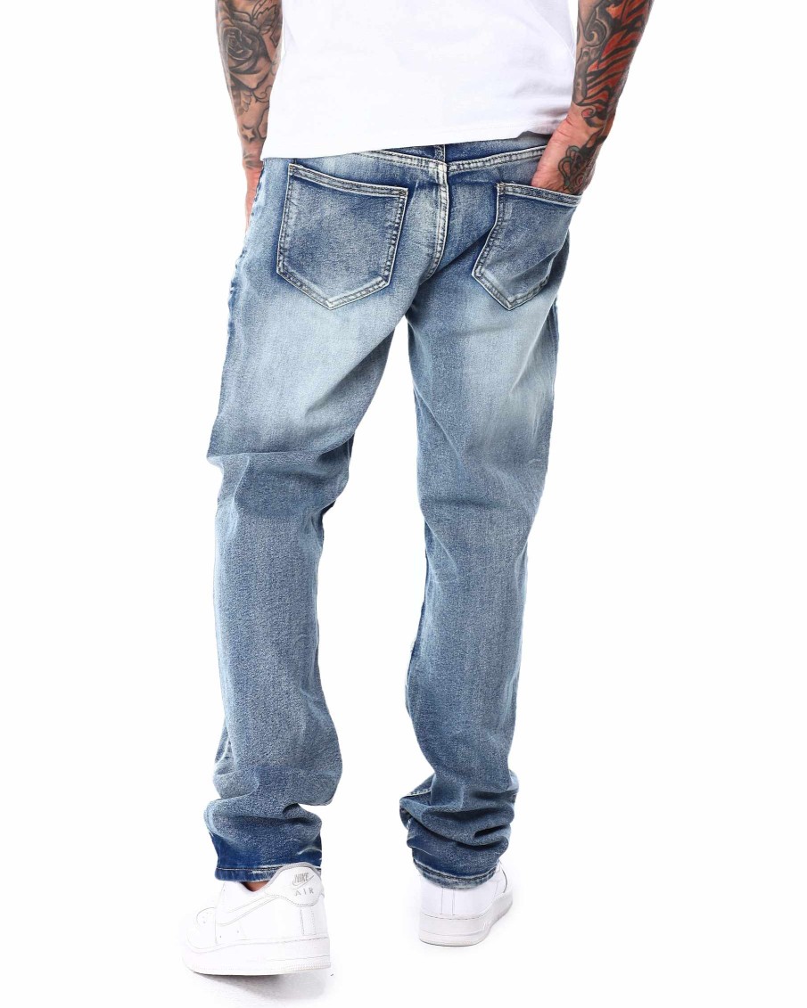 Men Reason Cargo Pants | Baltic Destruct Denim Blue