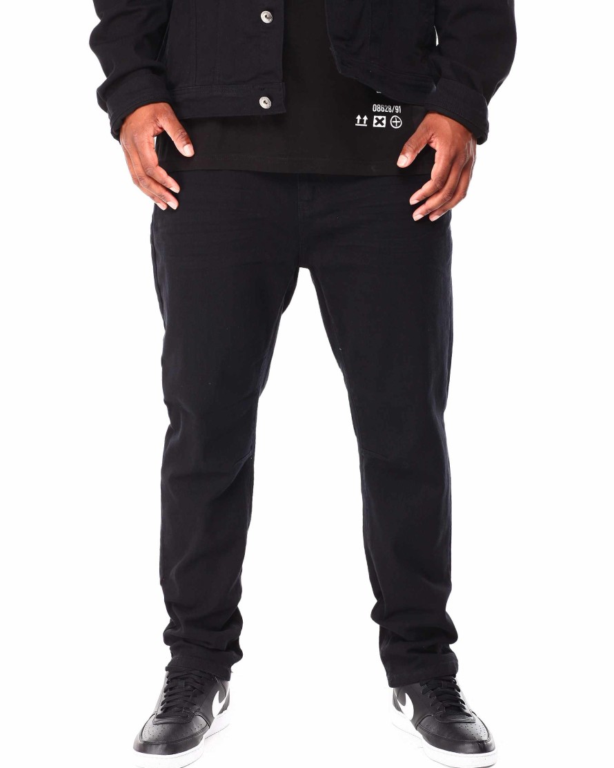 Men Rebel Minds Cargo Pants | Slim Fit Color Twill Pants Black