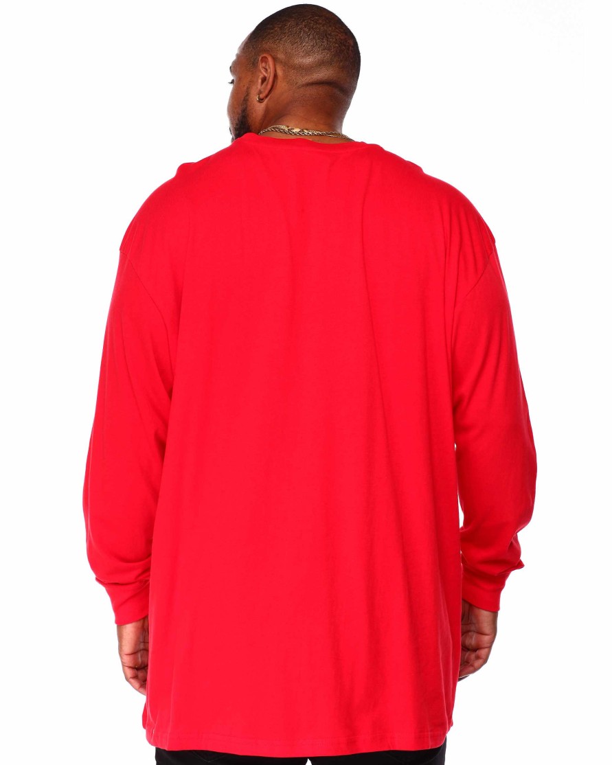 Men Russell Athletics Big & Tall | Long Sleeve Screen T-Shirt Red