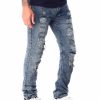 Men Rise As One Tees | Loose Fit Distressed Denim Jean Medium Wash