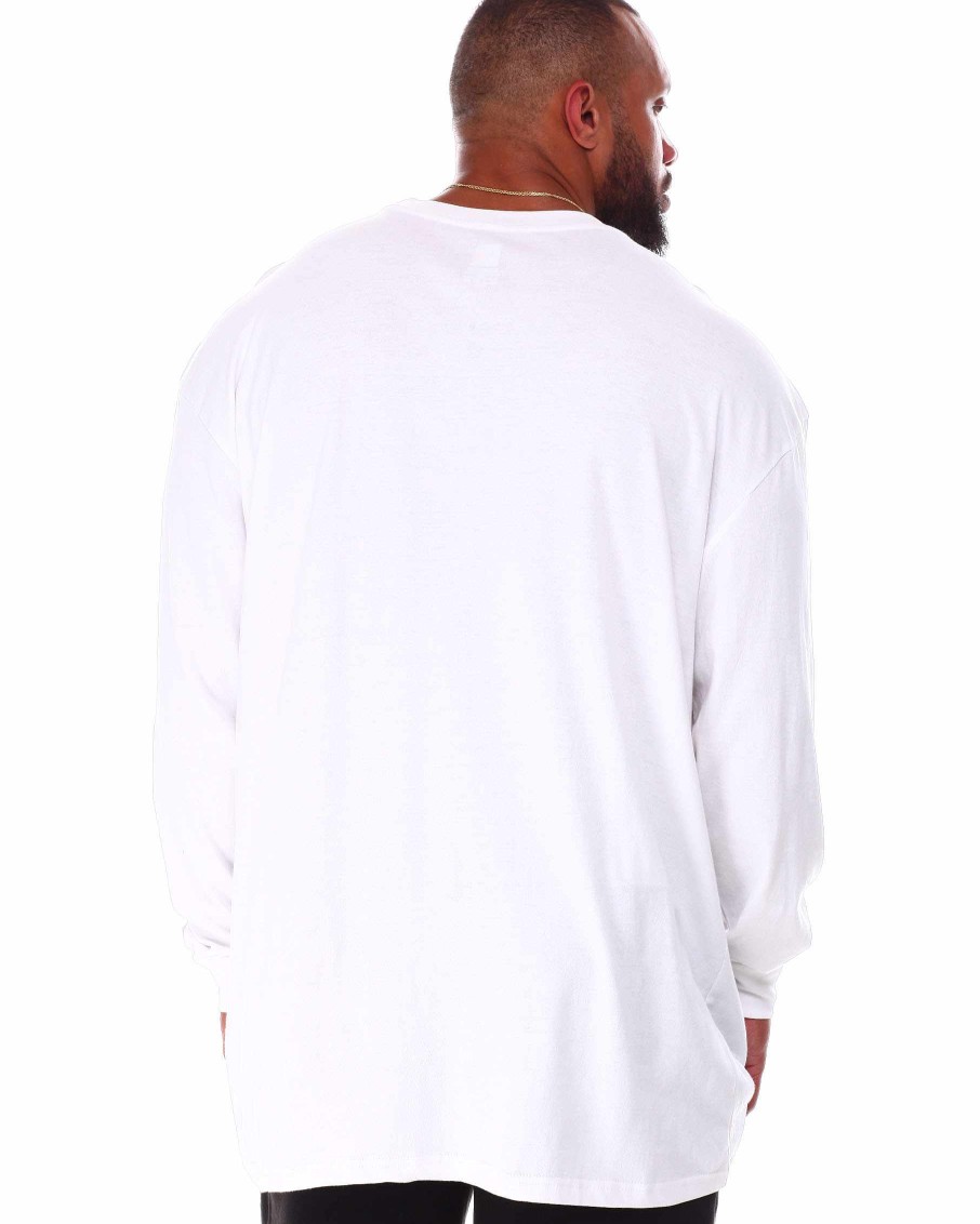 Men Russell Athletics Big & Tall | Long Sleeve Screen T-Shirt White