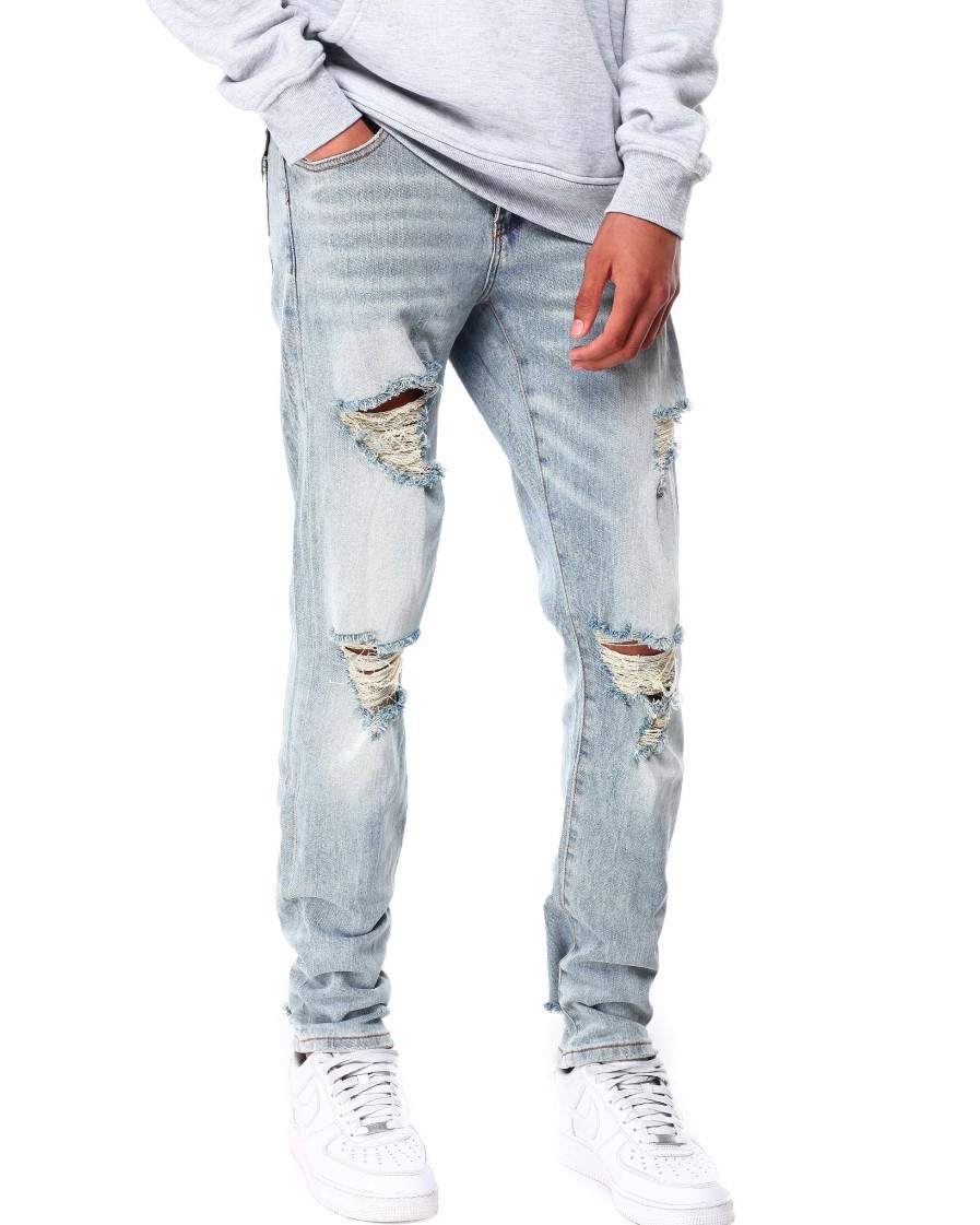 Men Richie Le Jeans | Rip & Repair Jean Vintage Blue