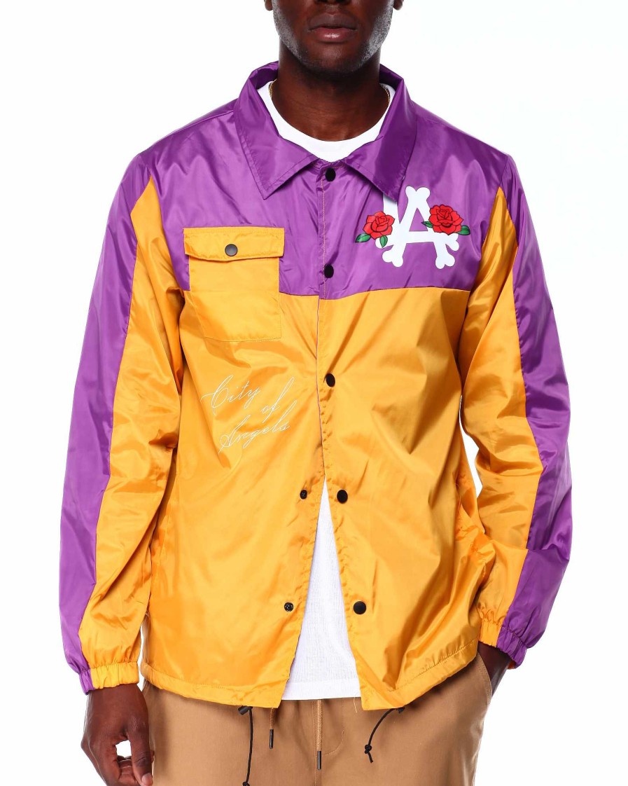 Men Reason Light Jackets | Los Angeles Coaches Jacket Yellow