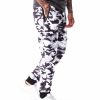 Men Rocawear Joggers | Printed Camouflage Tech Fleece Jogger White