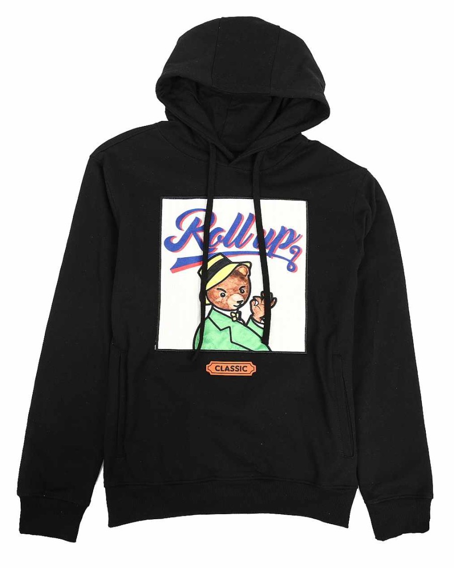 Men Rebel Minds | Roll Up Graphic Hoodie Black