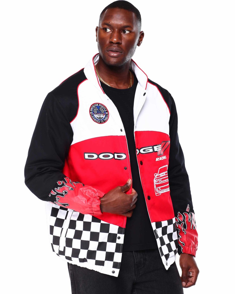 Men Reason Light Jackets | Dodge Speedway Racing Jacket Black/Red