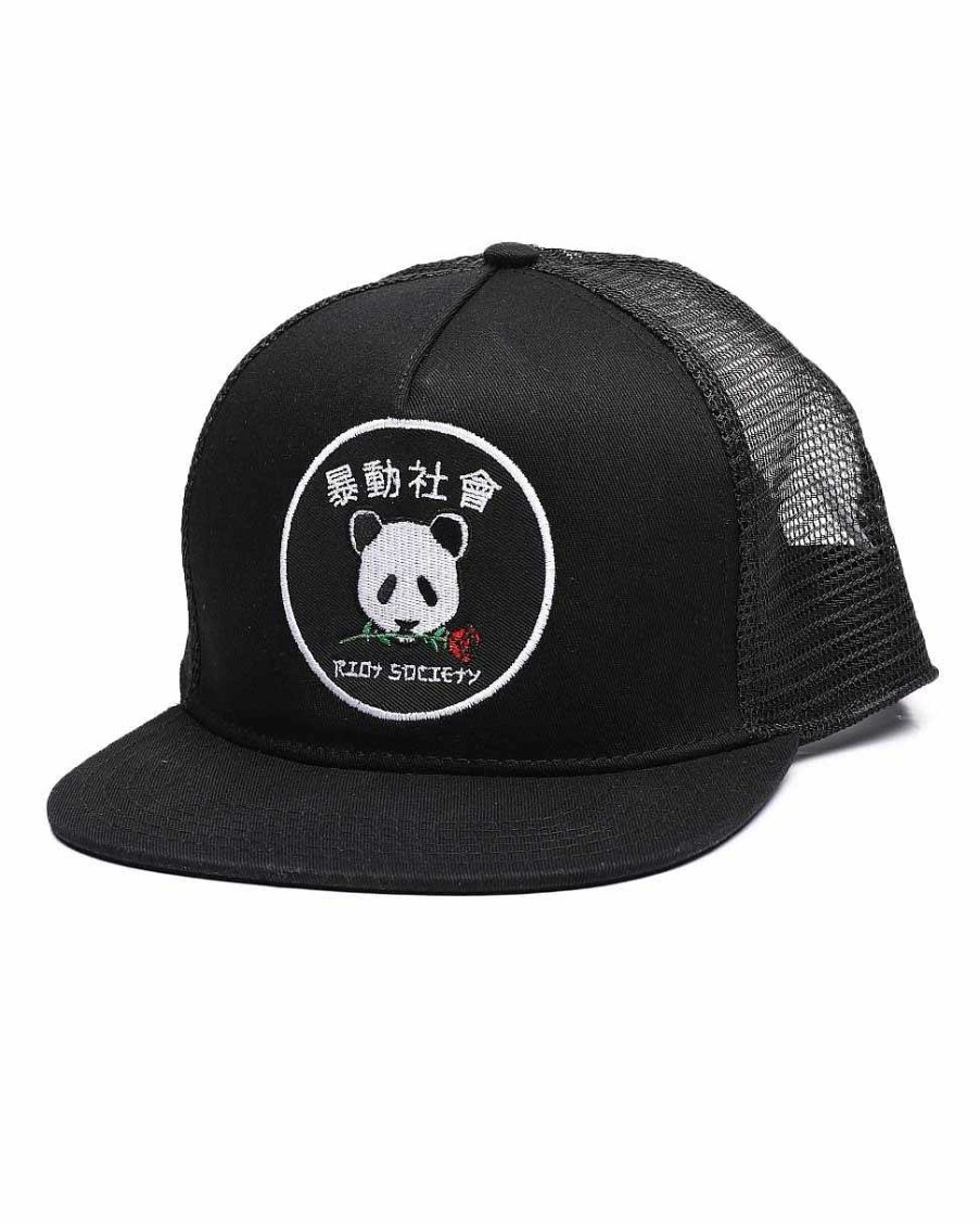 Men RIOT SOCIETY | Panda Snapback Hat Black