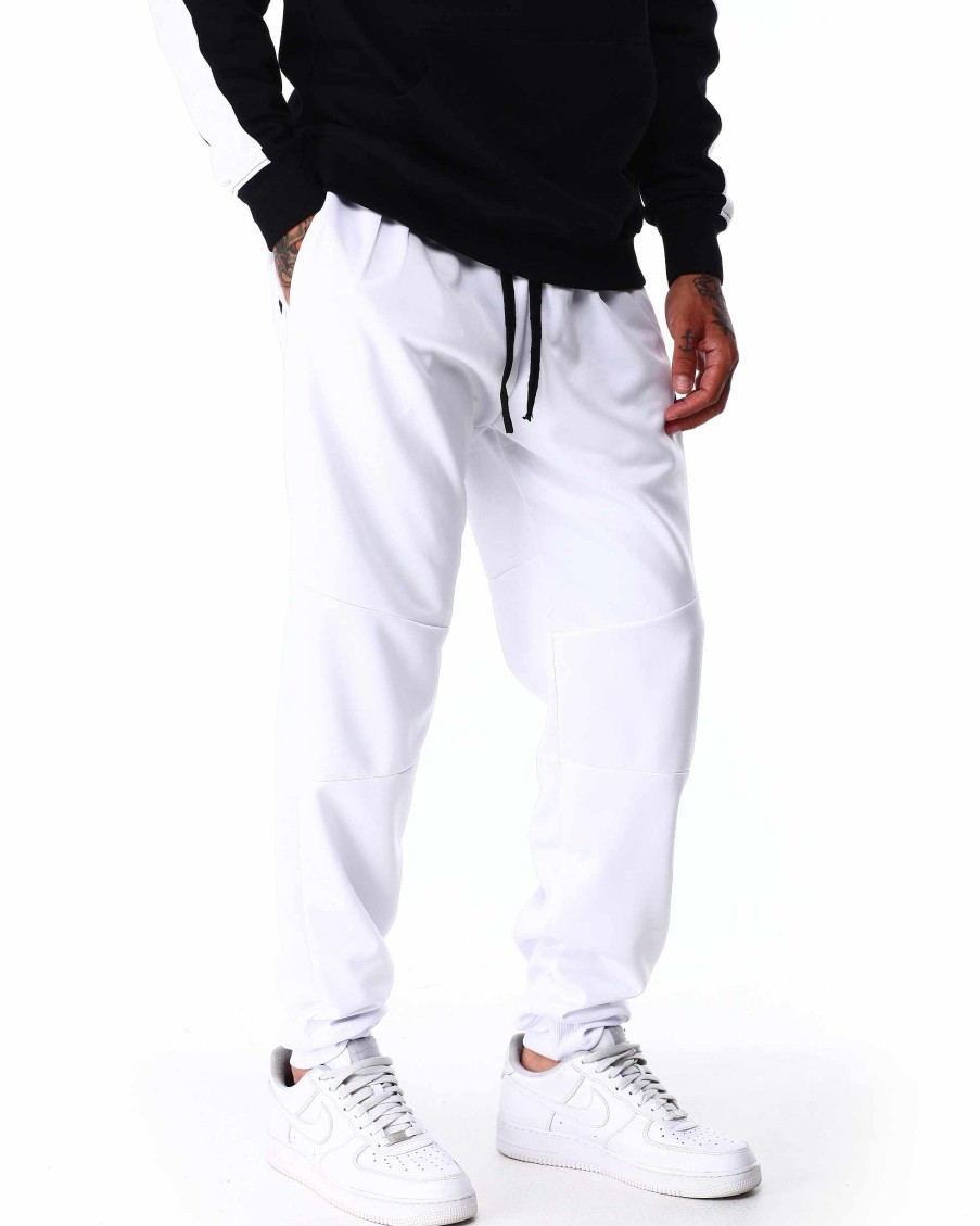 Men Rocawear Joggers | Cut & Sew Fleece Jogger White