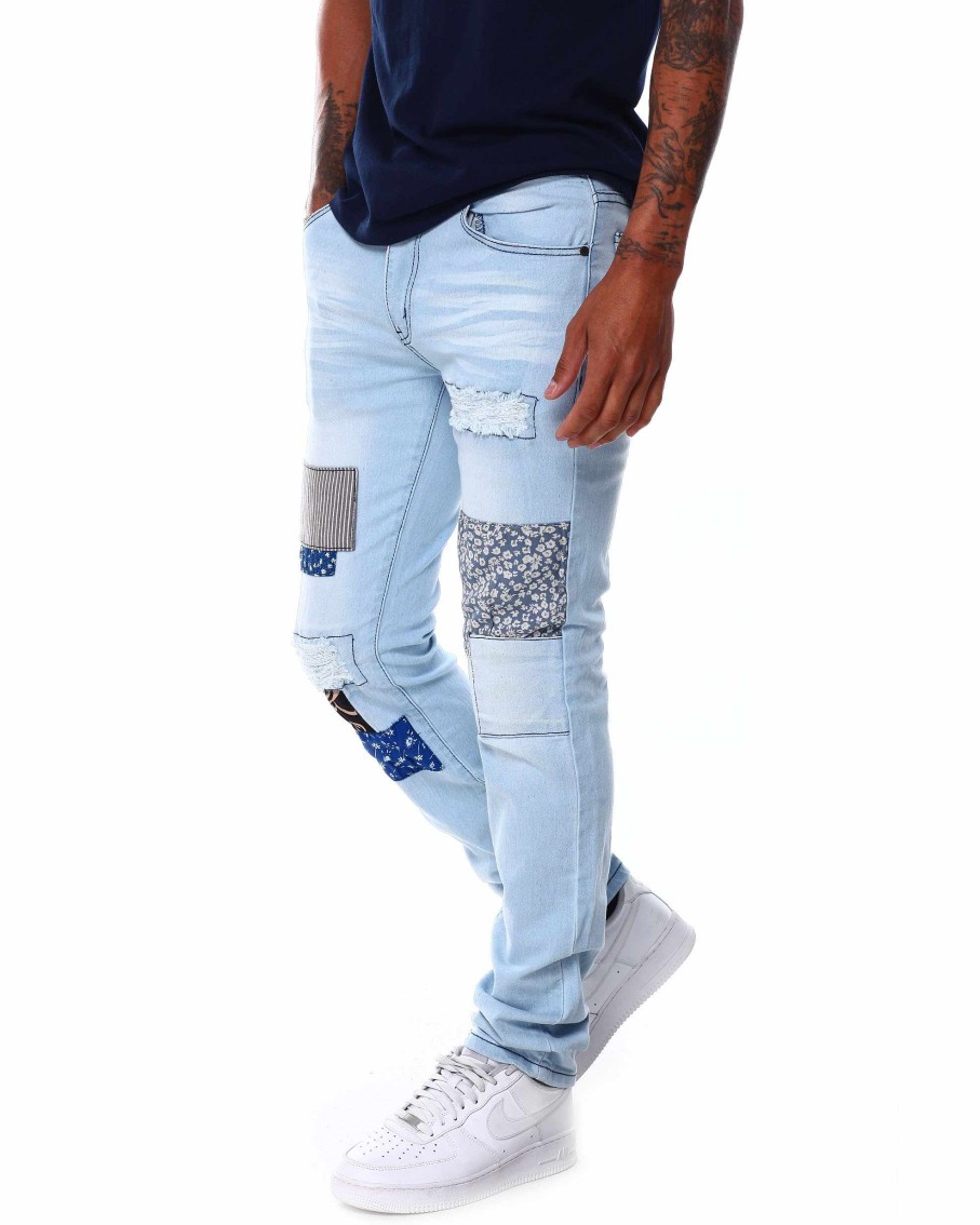 Men Reason Cargo Pants | Highbrook Denim Jean Blue