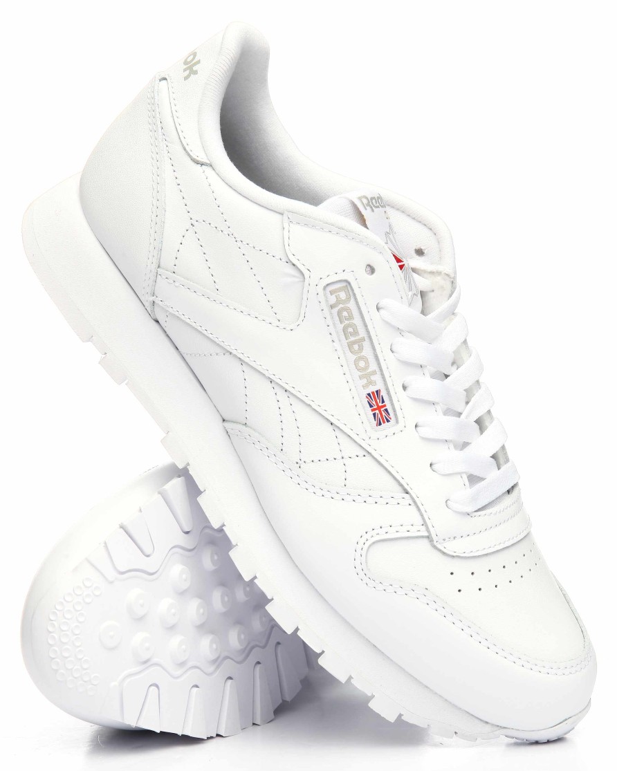 Men Reebok Big & Tall | Classic Leather Sneakers White