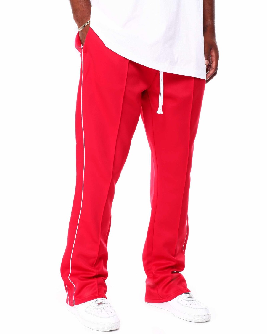 Men Rebel Minds Cargo Pants | Track Stacked Fit Pants Red