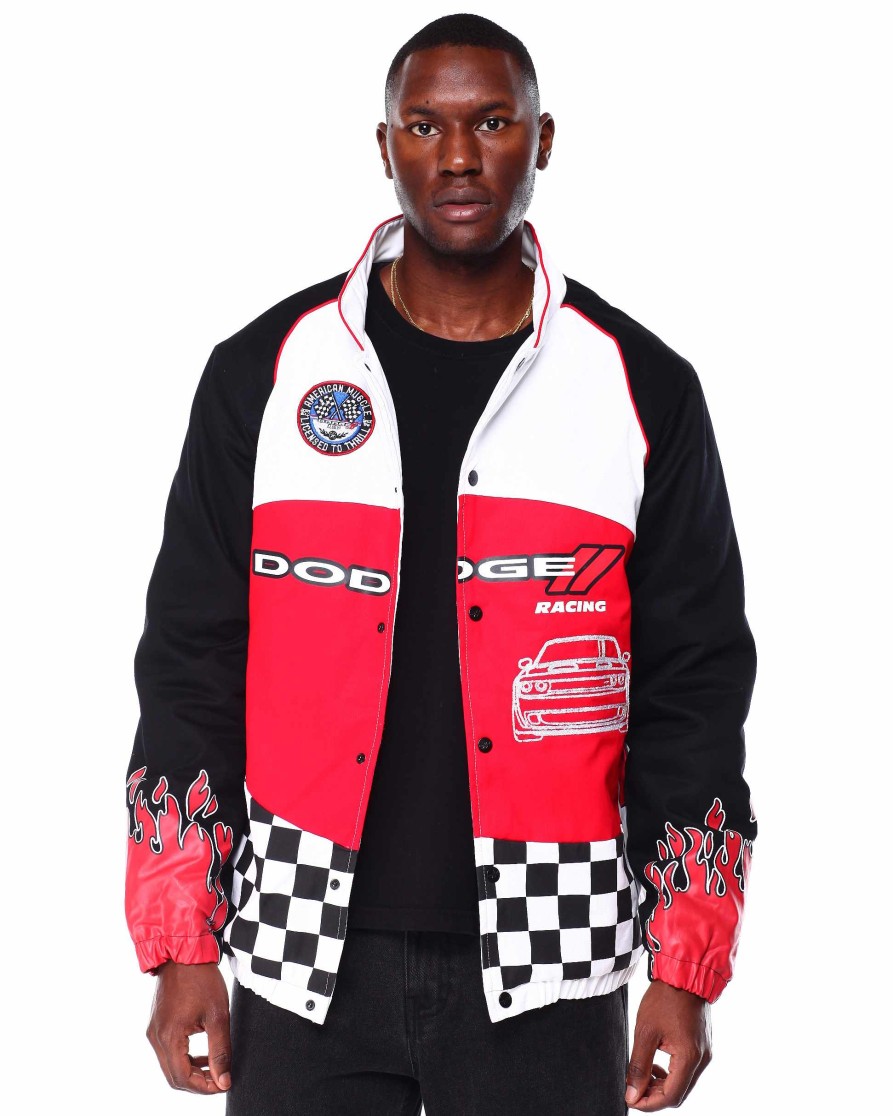 Men Reason Light Jackets | Dodge Speedway Racing Jacket Black/Red