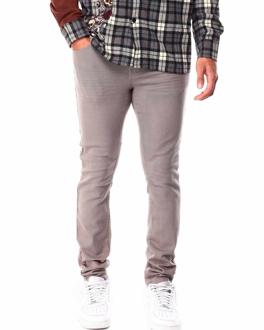 Men Rebel Minds Cargo Pants | Slim Fit Twill Pants Grey