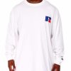 Men Russell Athletics Big & Tall | Long Sleeve Screen T-Shirt White