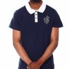 Men Rocawear Polos | S/S Contrast Chenille Patch Jersey Polo Navy