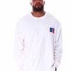 Men Russell Athletics Big & Tall | Long Sleeve Screen T-Shirt White