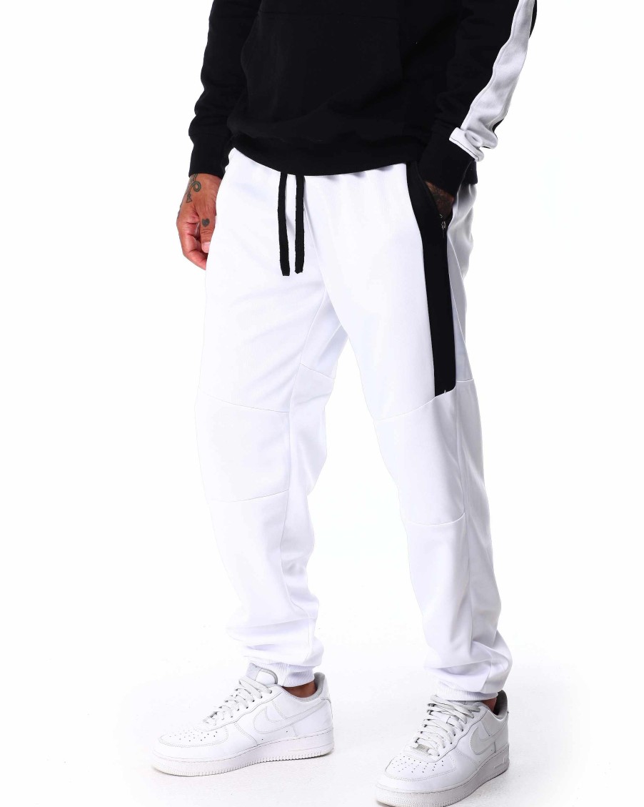 Men Rocawear Cargo Pants | Cut & Sew Fleece Jogger White