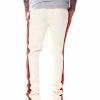 Men Rebel Minds Cargo Pants | Side Tape Stacked Fit Fleece Pant Cream