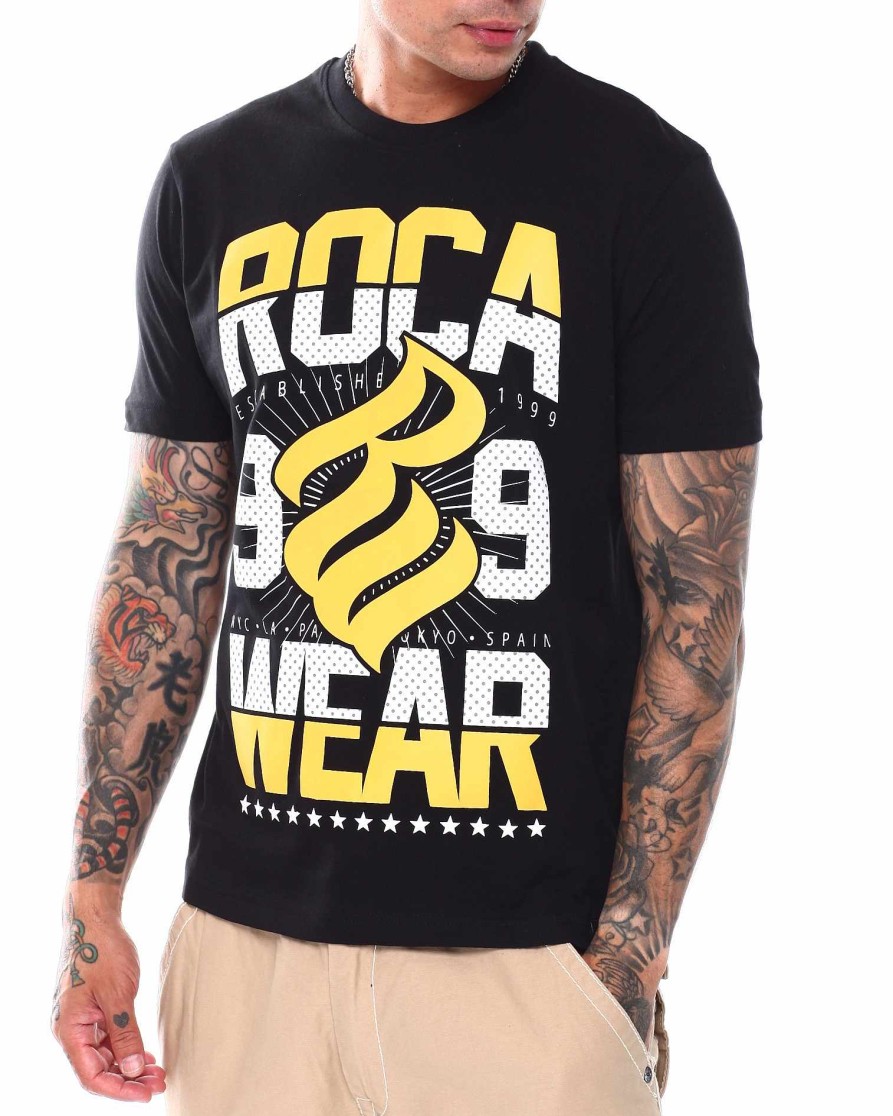 Men Rocawear Tees | Hd Logo Crew Neck T-Shirt Black