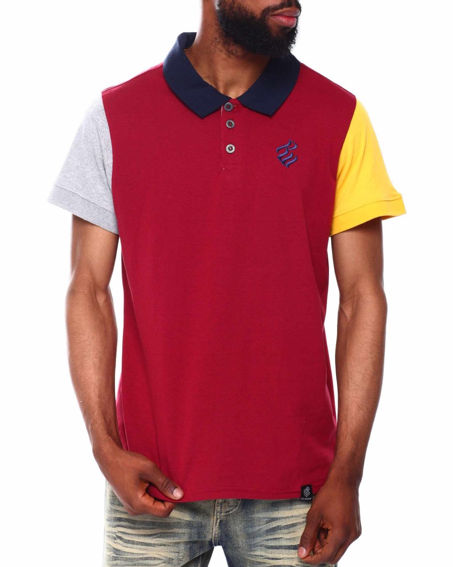 Men Rocawear Polos | Multi Color Jersey Polo Burgundy