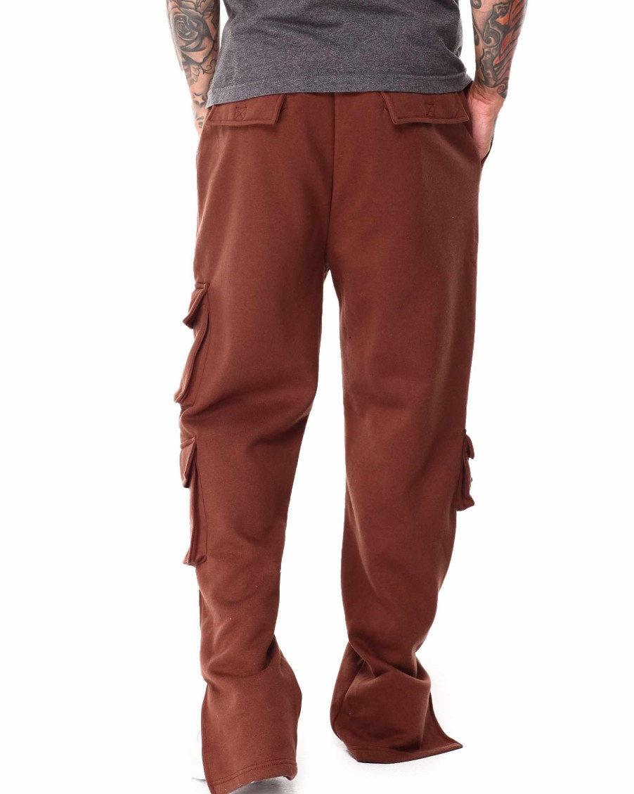 Men Reason Cargo Pants | Regiment Semi Stacked Fleece Pant Brown