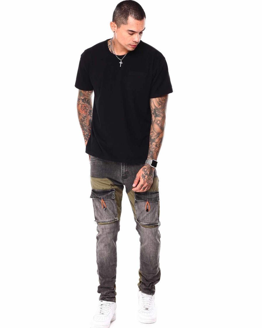 Men RUNAWAY LOS ANGELES Cargo Pants | Chapo Cargos Jeans Jet Black