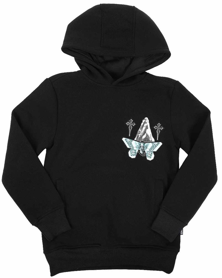 Boys Rebel Minds Hoodies | Pray Hard Graphic Pullover Hoodie Black