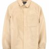 Men Rebel Faux Fur | Faux Leather Shacket Khaki