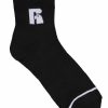 Men Russell Athletics Socks | 6Pk Jones Qtr Crew Socks Black/White