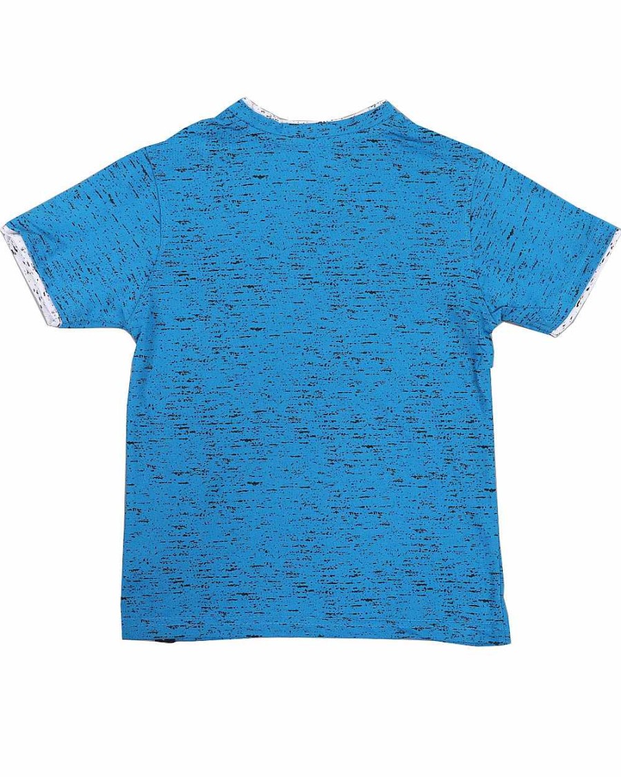 Boys Rocawear Tees | Printed Contrast V-Neck Tee Blue