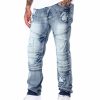 Men Reason Cargo Pants | Baltic Destruct Denim Blue