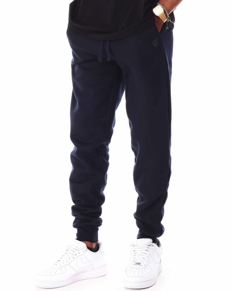 Men Rocawear Cargo Pants | Basic Fleece Jogger Pant Navy