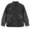 Men Rebel Light Jackets | Faux Leather Shacket Black